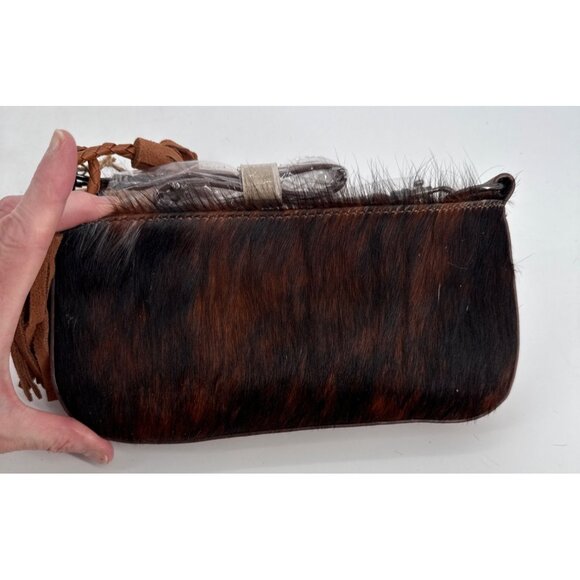 CATCHFLY STUDIO Hair on Hide Purse Shoulder Crossbody Bag Convertible New - Picture 2 of 9
